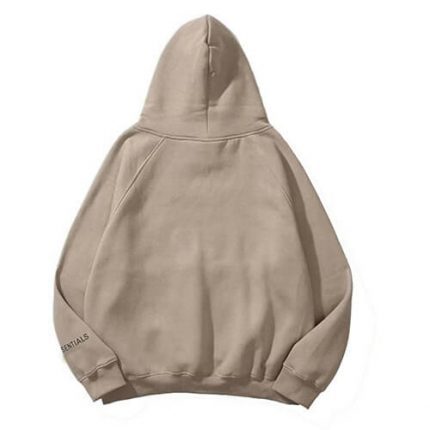 Unisex Trendy Streetwear Essentials Hoodie Beige back