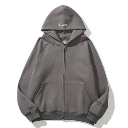 Fear of god grey zip up hoodie